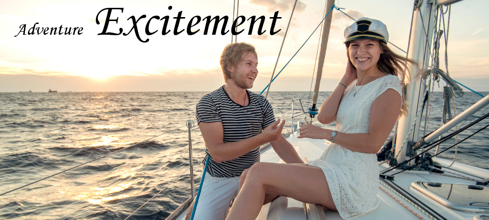 Romantic proposal scene on yacht